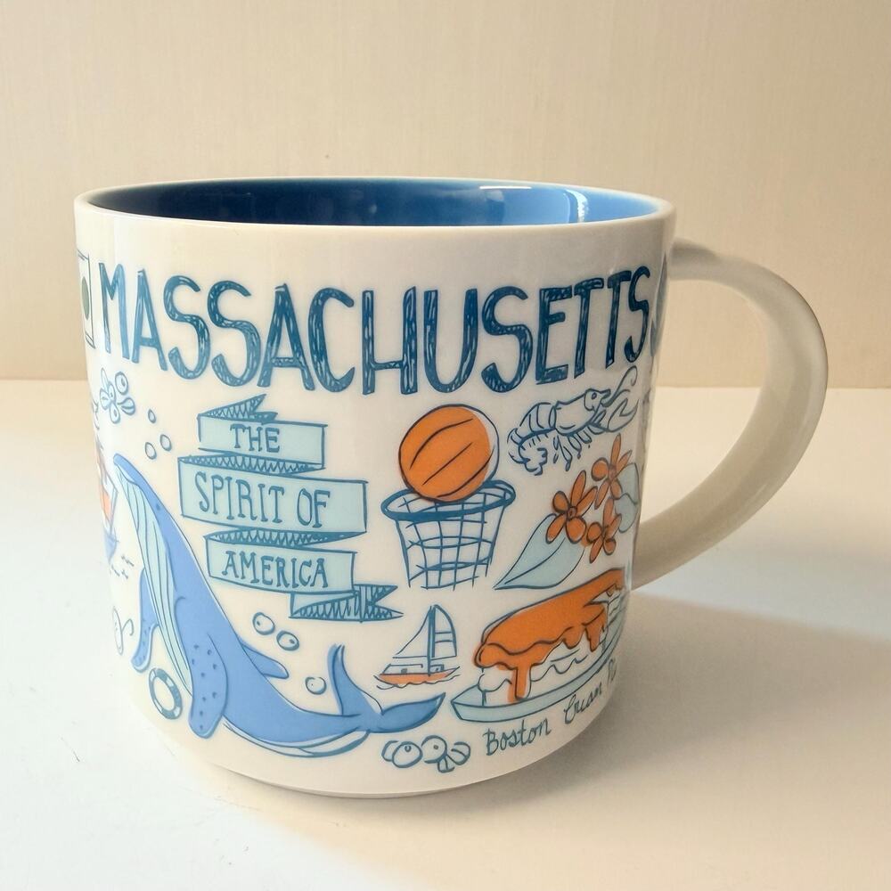 Vintage Massachusetts Been There Series Starbucks Coffee Tea Mug Across Globe